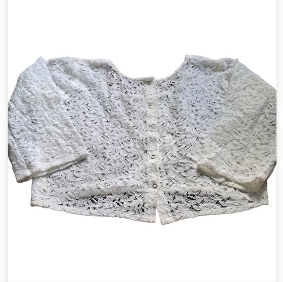 Lace Cotton Shrug White - Picture 3 of 7